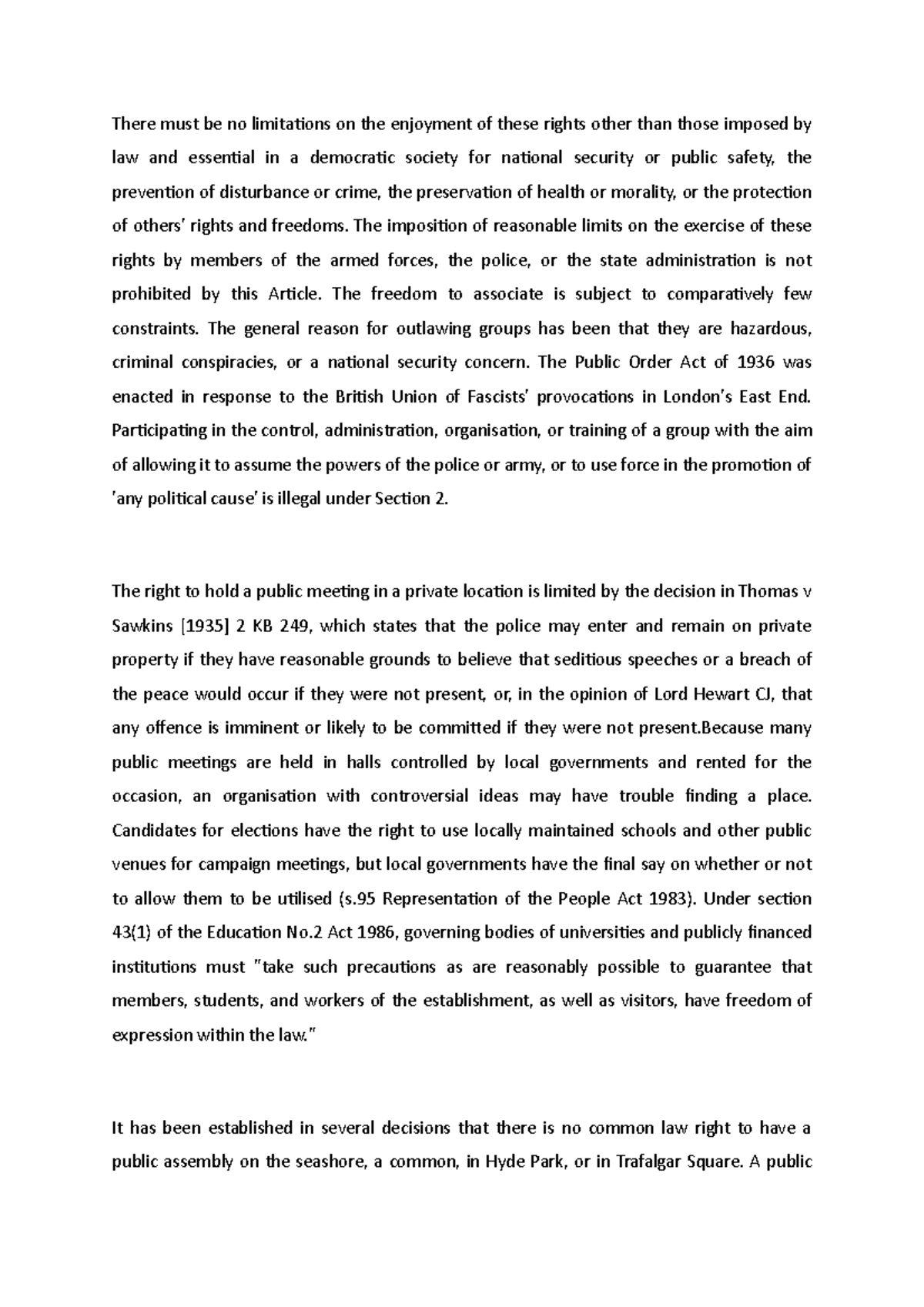 Freedom of speech and expression - There must be no limitations on the ...