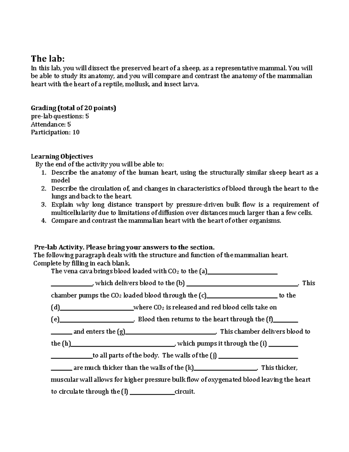 Week 6 blank prelab - pre-lab questions - The lab: In this lab, you ...
