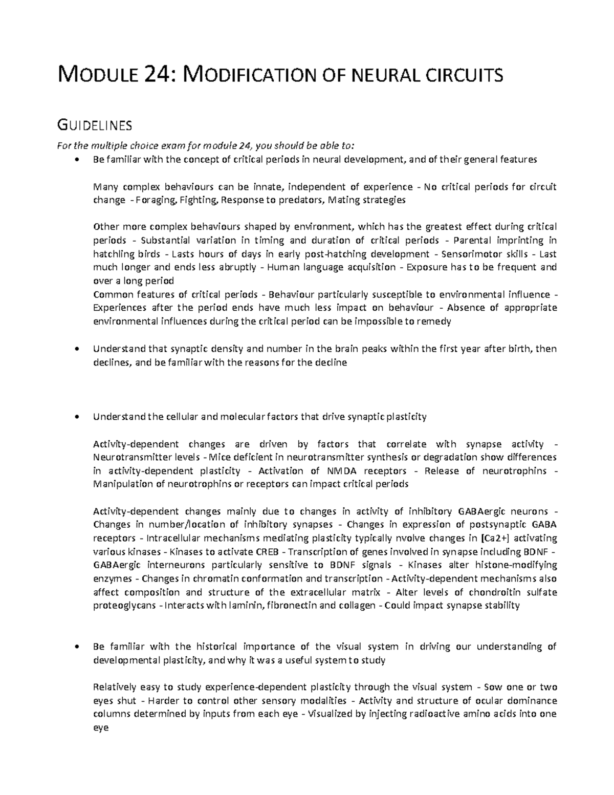 Revision Notes for the multiple choice exam for module 24 ...