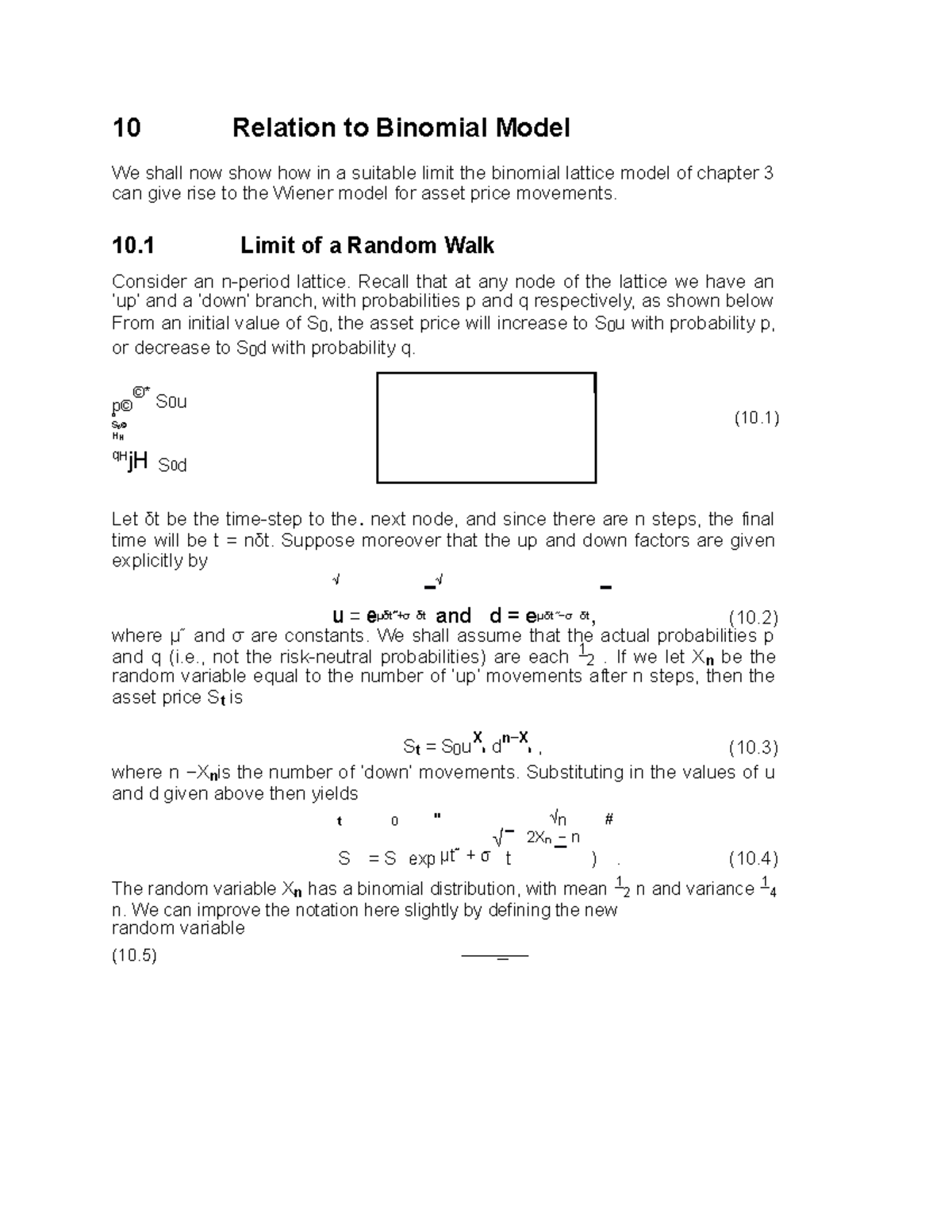 Note 6 - notes - 10 Relation to Binomial Model We shall now show how in ...