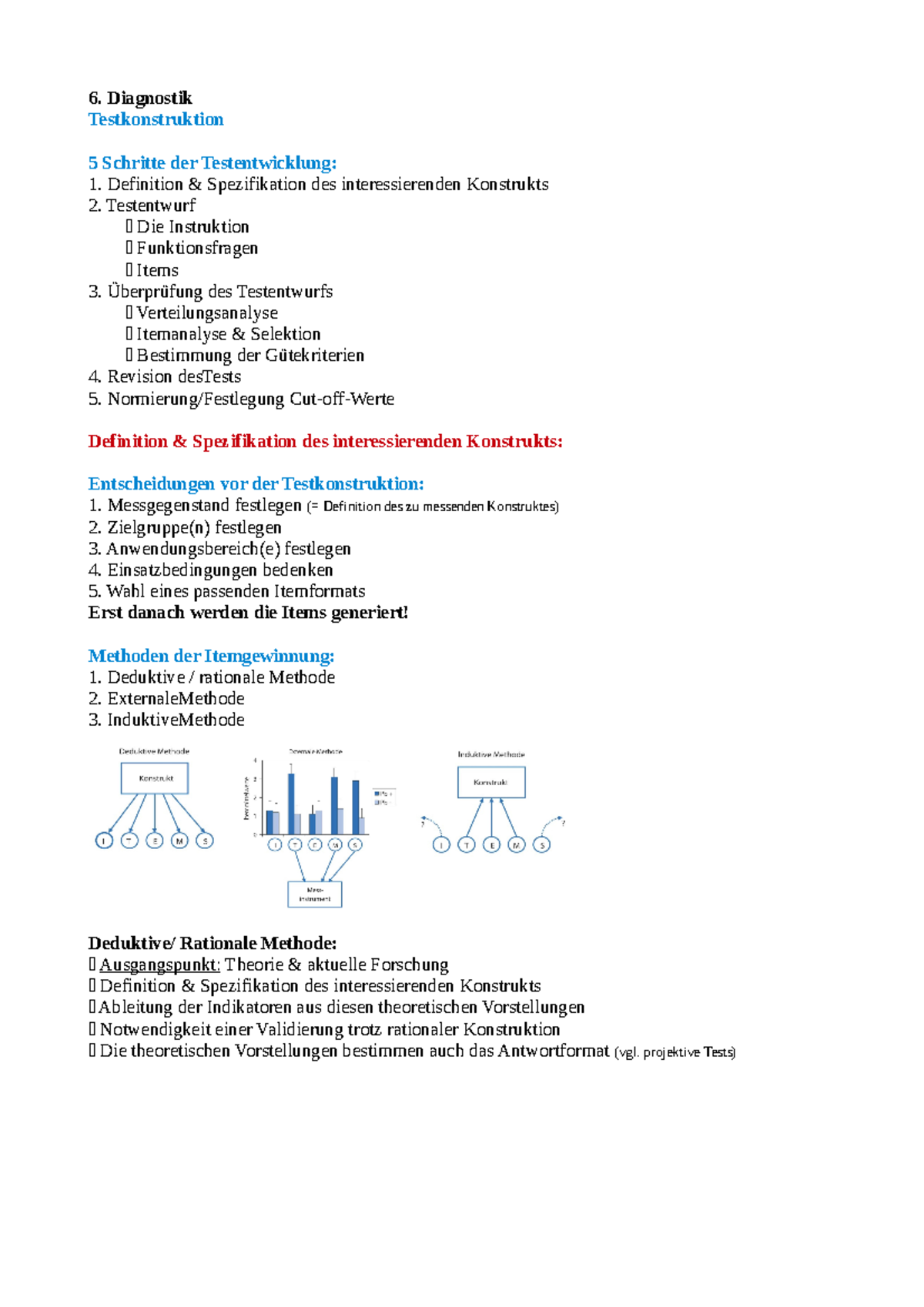 6.Diagnostik notes[ 3404] Diagnostik Testkonstruktion 5 Schritte