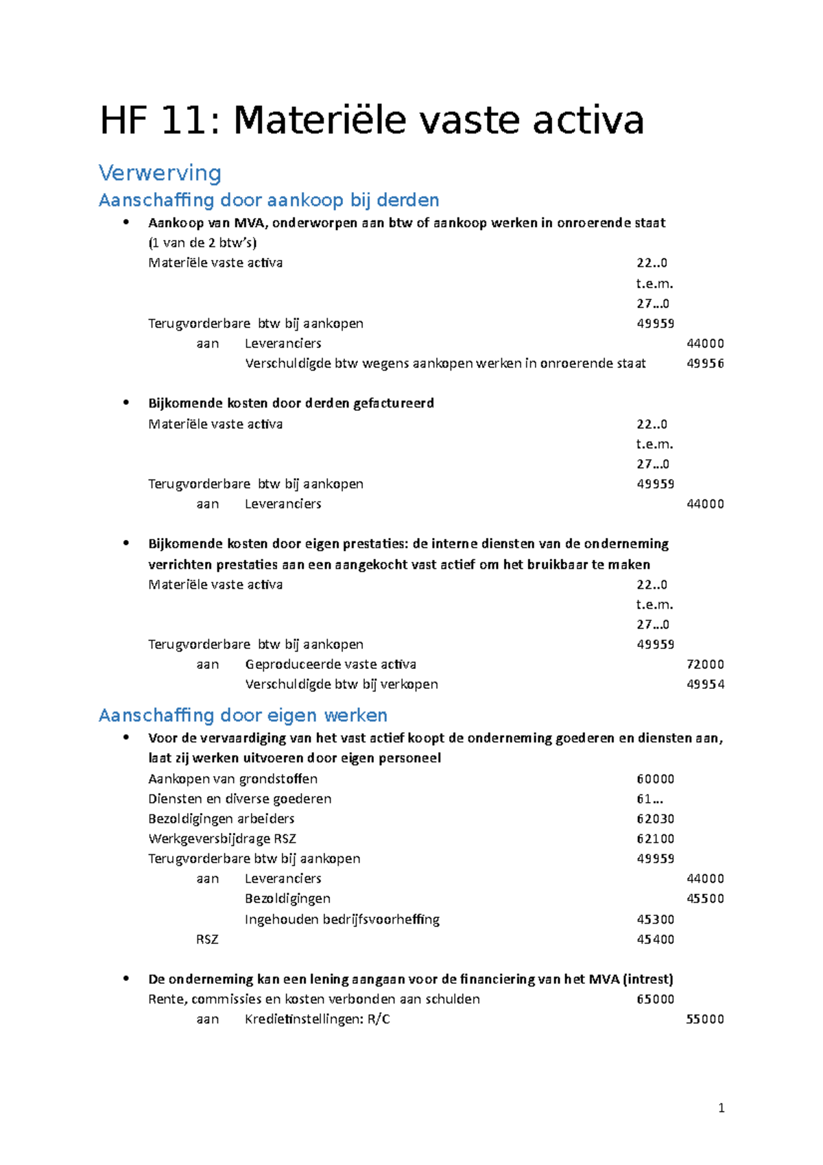 ACC HF-11 - Samenvatting Journaalposten Hoofdstuk 11 - HF 11: Materiële ...