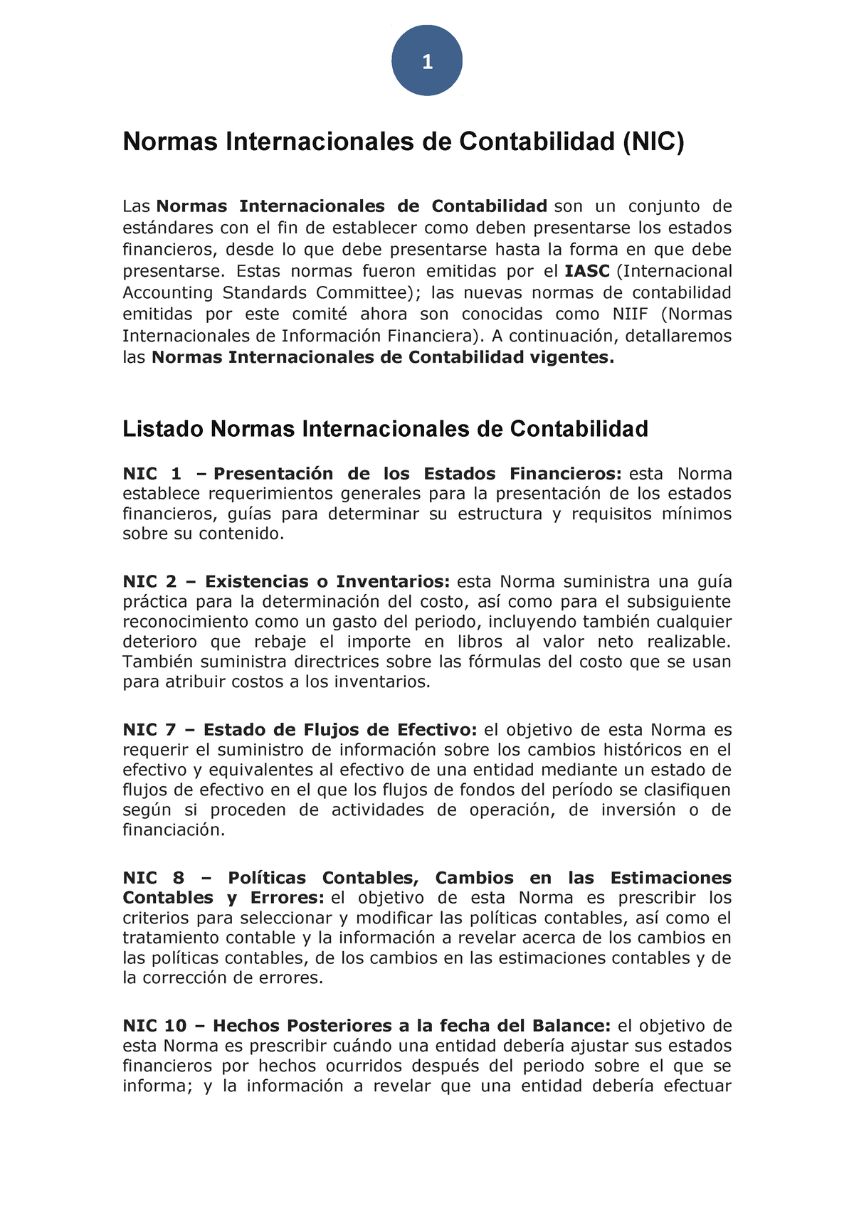 Normas Internacionales De Contabilidad Estas Normas Fueron Emitidas Por El Iasc Internacional 8298