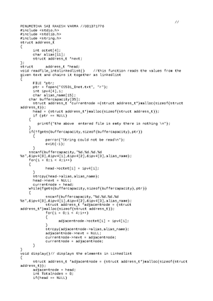 C programming code - // Name: Sai Rakesh Varma Penumetcha,Gnumber: G # ...