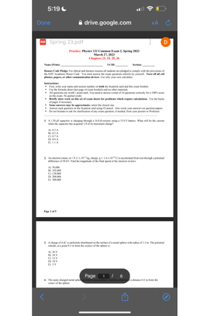 Phys121 Final Exam - PHYS 121 - Studocu