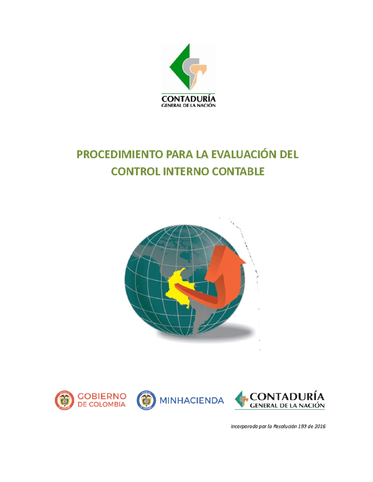 Procedimiento PARA LA Evaluación DEL Control Interno Contable ...