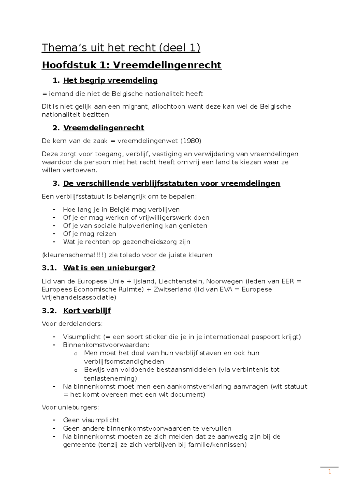 Samenvatting Deel 1 - Thema’s Uit Het Recht (deel 1) Hoofdstuk 1 ...