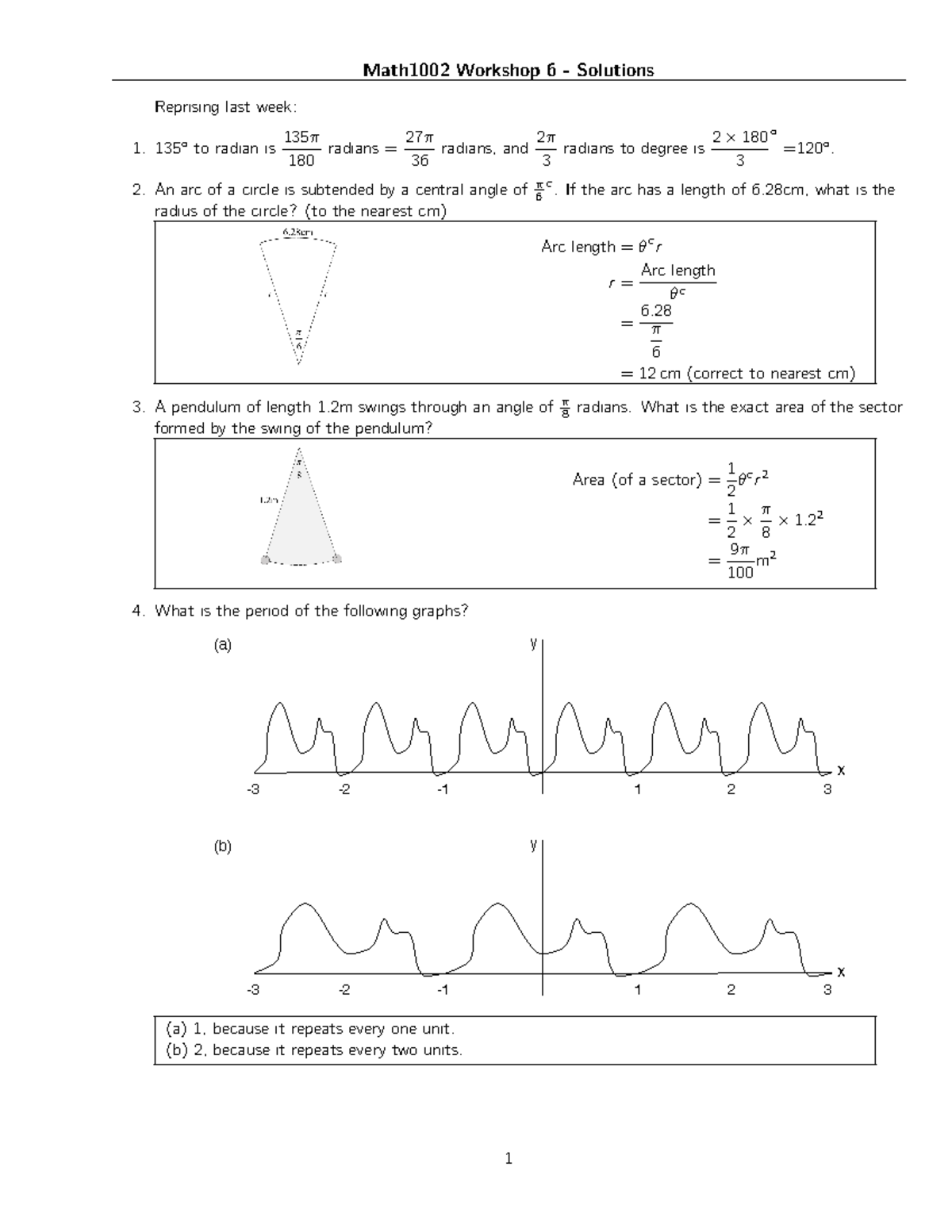 Workshop 06sols - MAT1002 at Callaghan Campus - Math1002 Workshop 6 ...