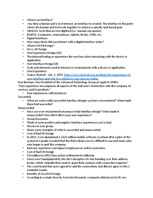 UI vs UX - Lecture notes 21 - • UI vs. UX Design • User Centered Design ...
