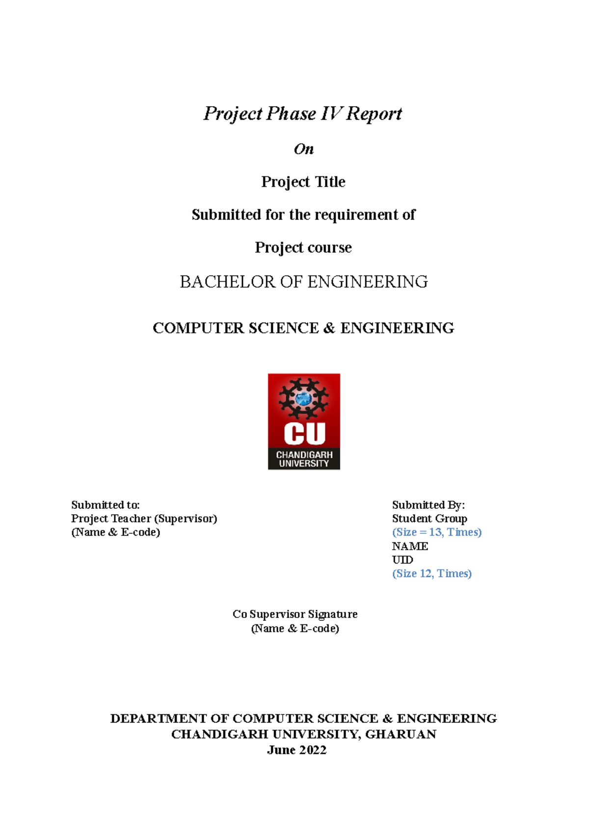 Project Phase IV Format Report - Project Phase IV Report On Project ...