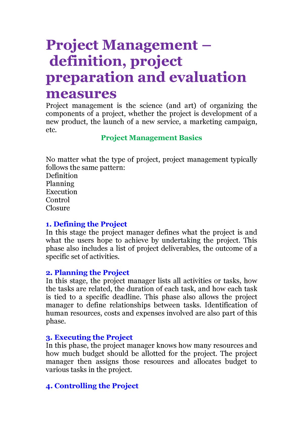 Project Management Project Management Definition Project Management 