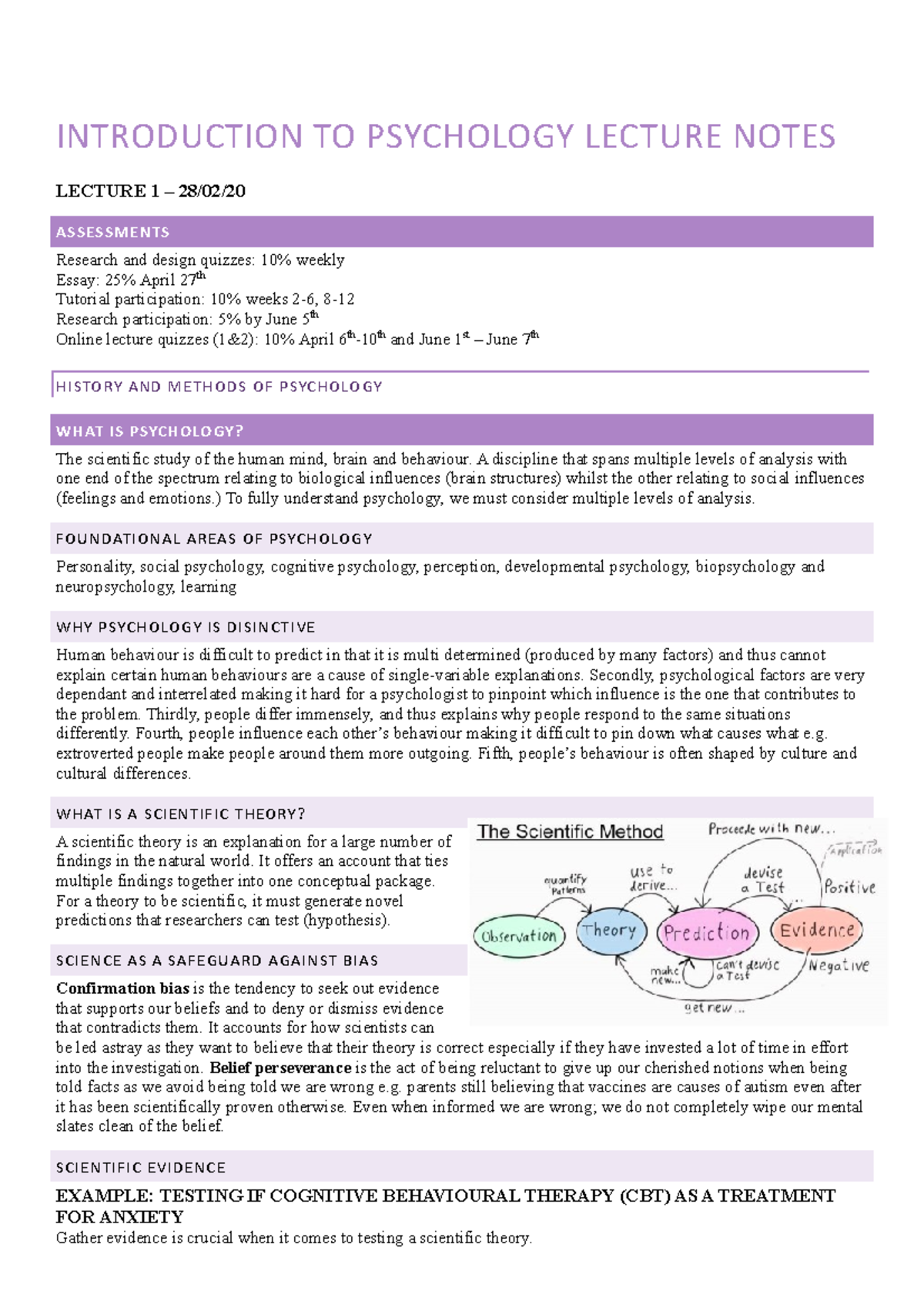 Intro To Psychology - All Lectures - INTRODUCTION TO PSYCHOLOGY LECTURE ...