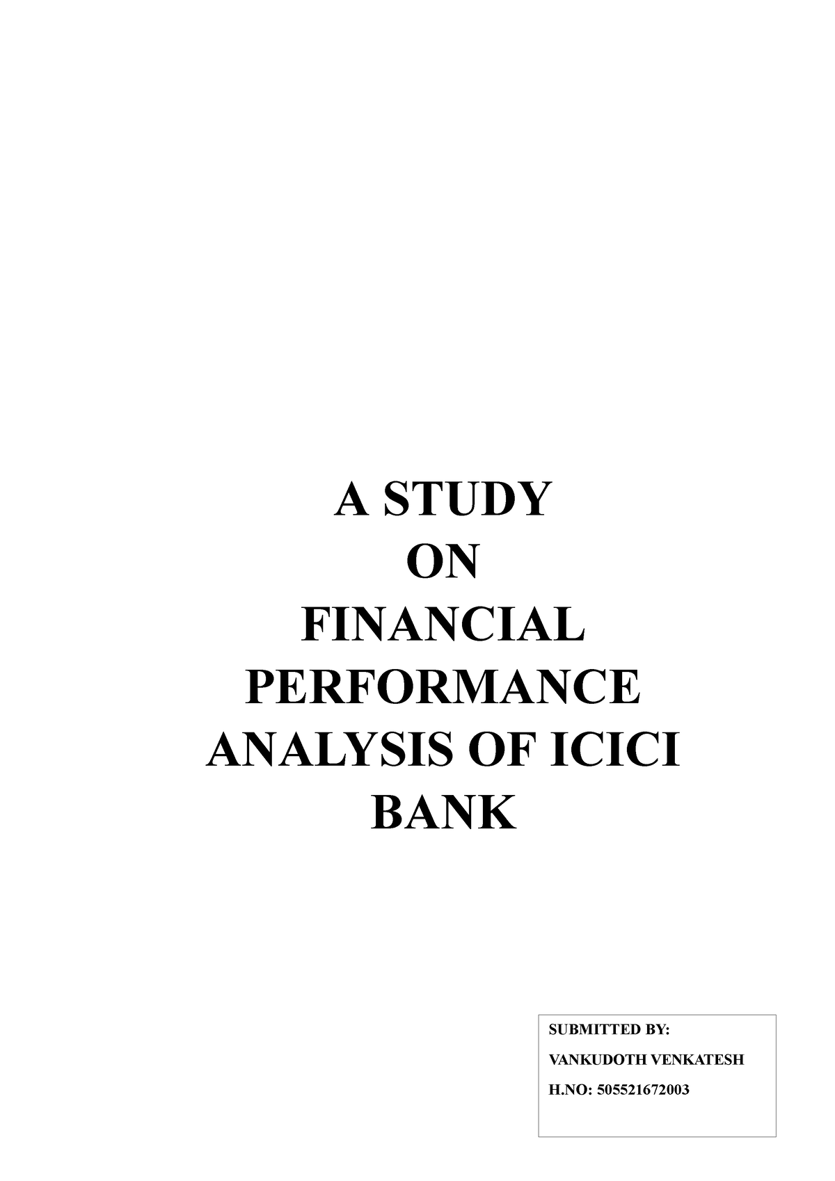 financial performance analysis thesis