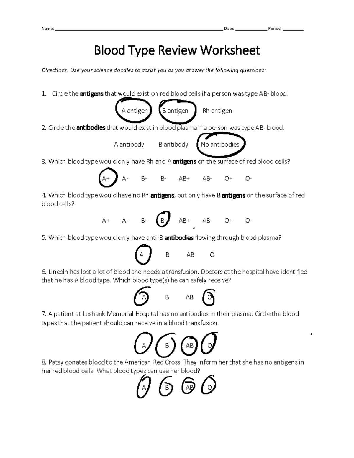 Edited - Jeferson Chavez quijada - Blood Type review - Name: - Studocu