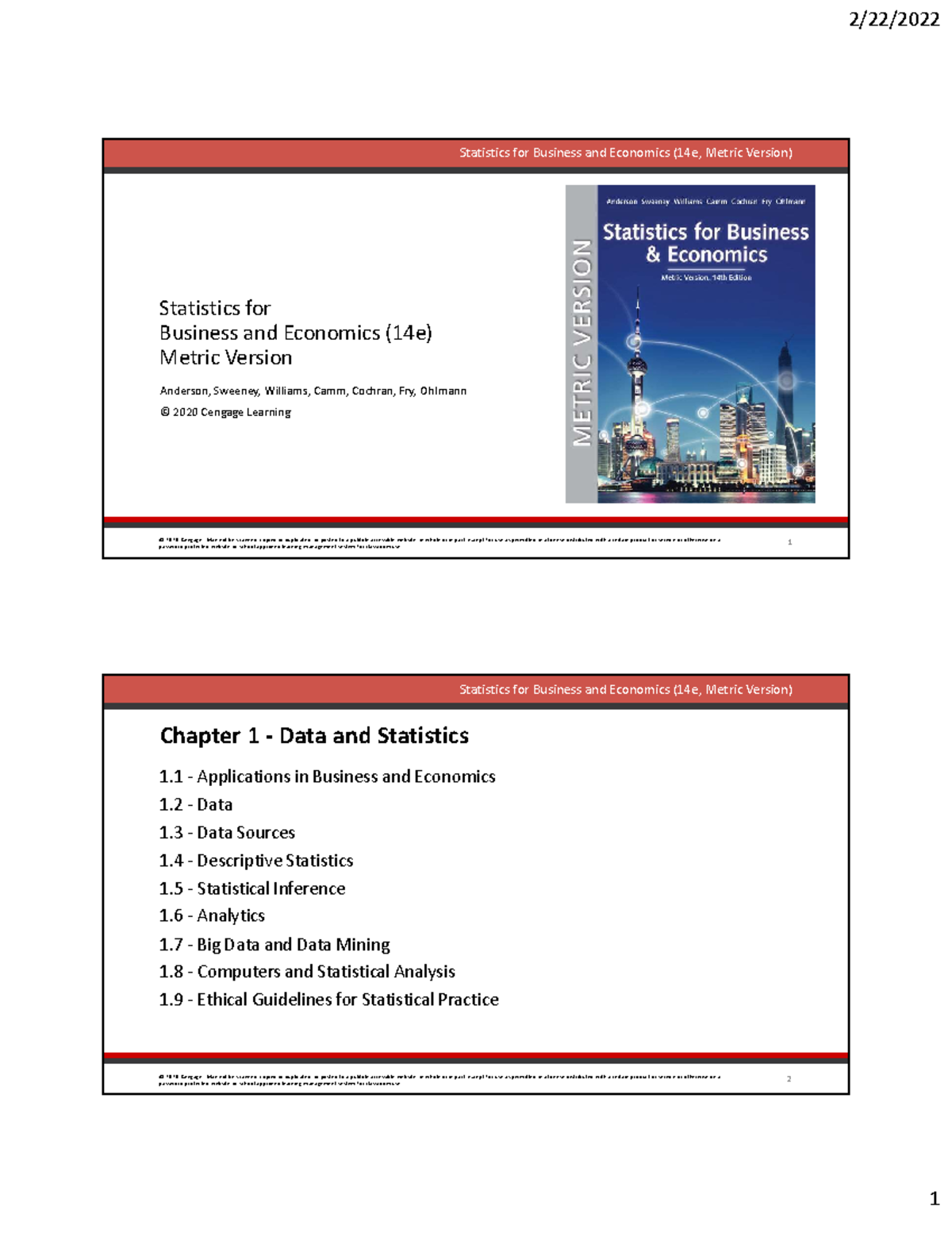 Chapter 1 Statistics In Business Statistics For Business And Chapter 1 Statistics In Business Statistics For Business And
