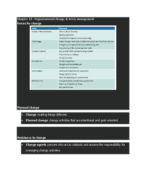 Summary Chapter 1 to 14 - Chapter 1 What is organizational behavior 1 ...