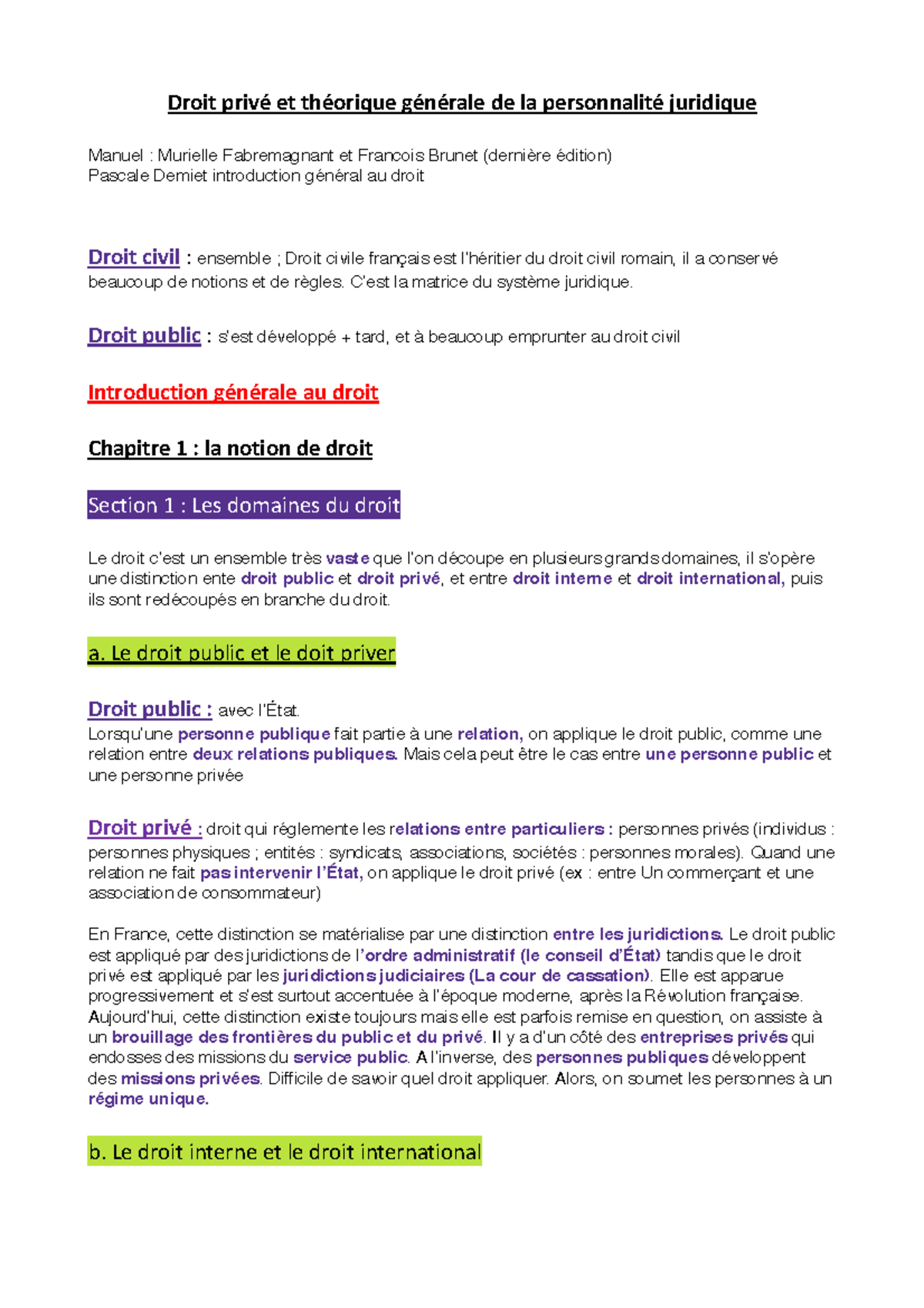 Cours Droit Privé - Warning: TT: Undefined Function: 32 Droit Privé Et ...