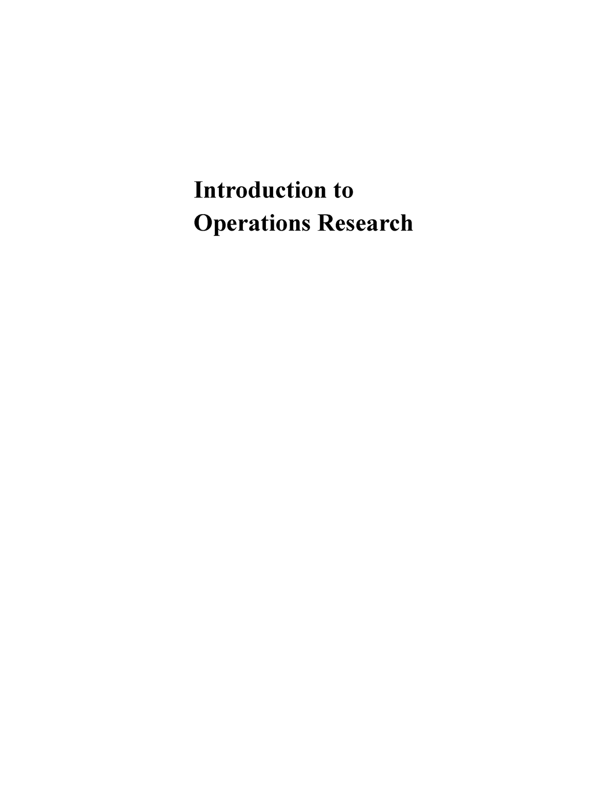 operations research lecture notes pdf free download