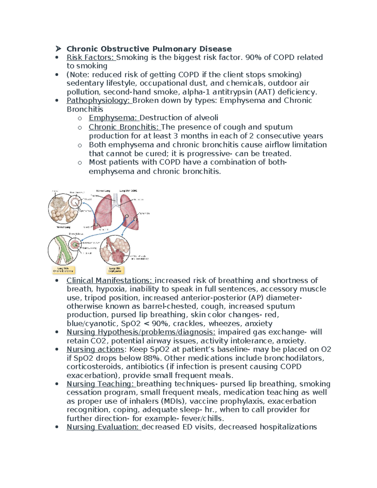 Respiratory 3 of 3 Guided Notes COPD - Chronic Obstructive Pulmonary ...