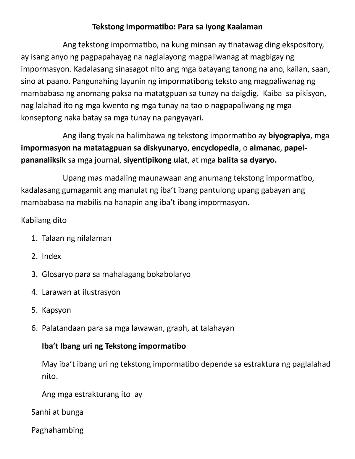 Halimbawa Ng Tektstong Impormatibo Mga Halimbawa Nito Vrogue Co