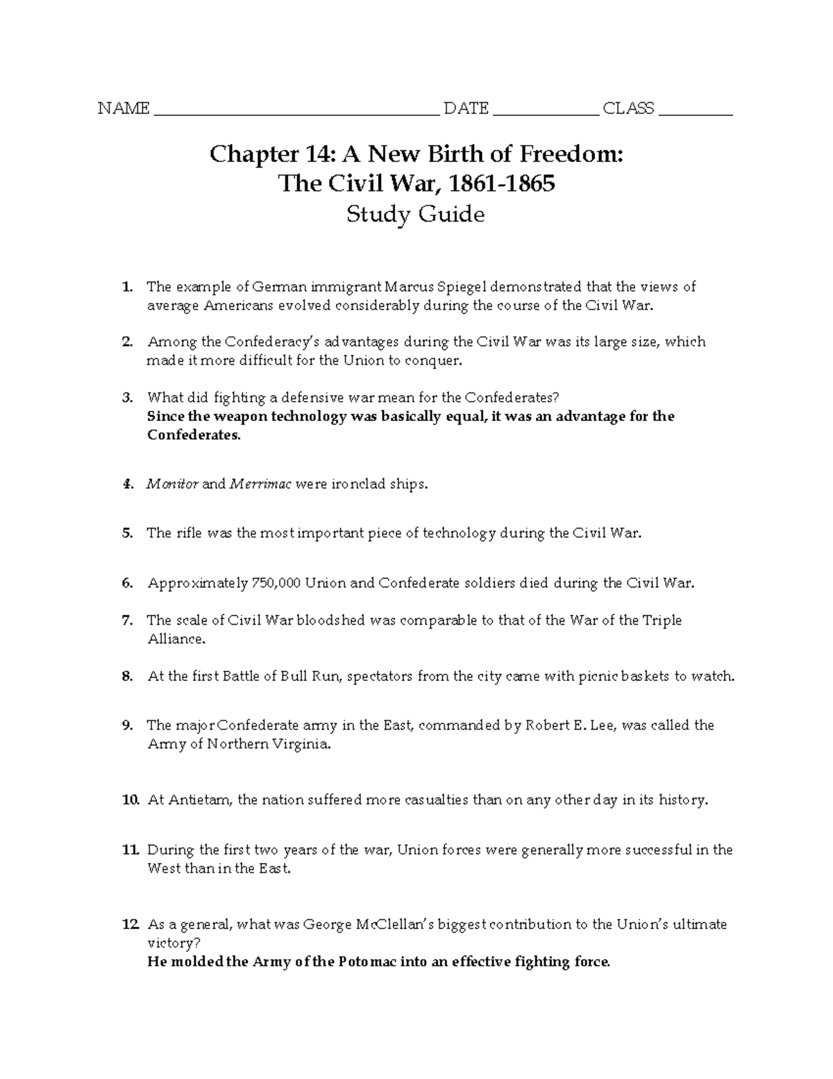 014 - Chapter 14 Study Guide-1 - NAME ...