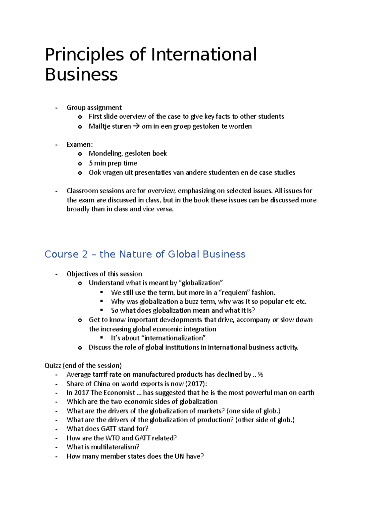 Principles of International Business - Principles of International ...