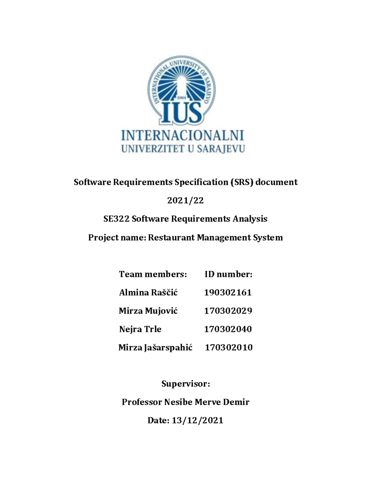 Final Requirement Document - Software Requirements Specification (SRS ...