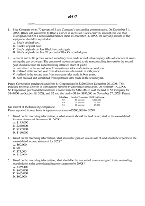 Chapter 13 - Test Bank - Test Bank - Ch _Student: - Studocu