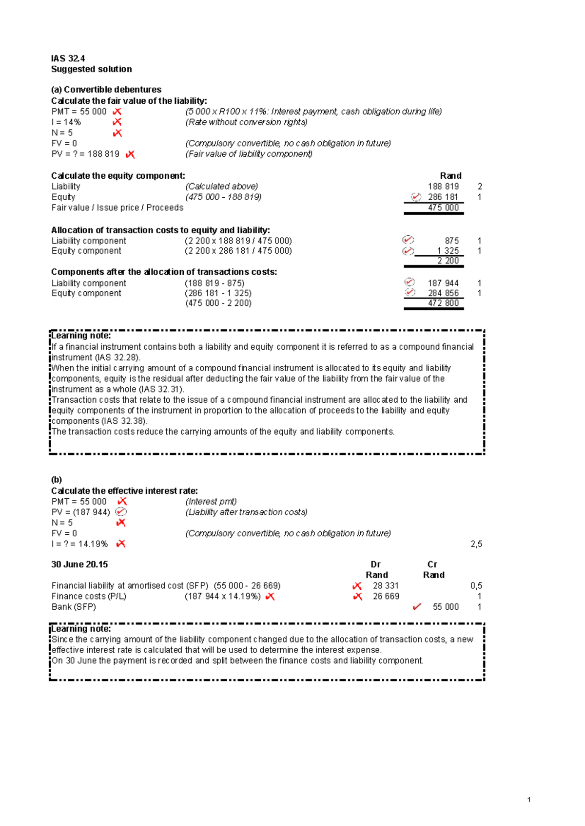 IAS 32.4 - Suggested solution - IAS 32. Suggested solution (a ...