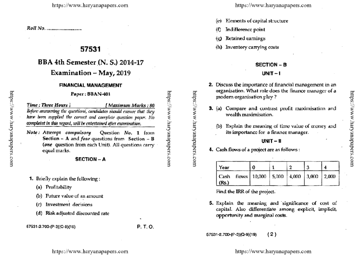 Previous Year Questions - Bachelor's of Business Administration - Studocu