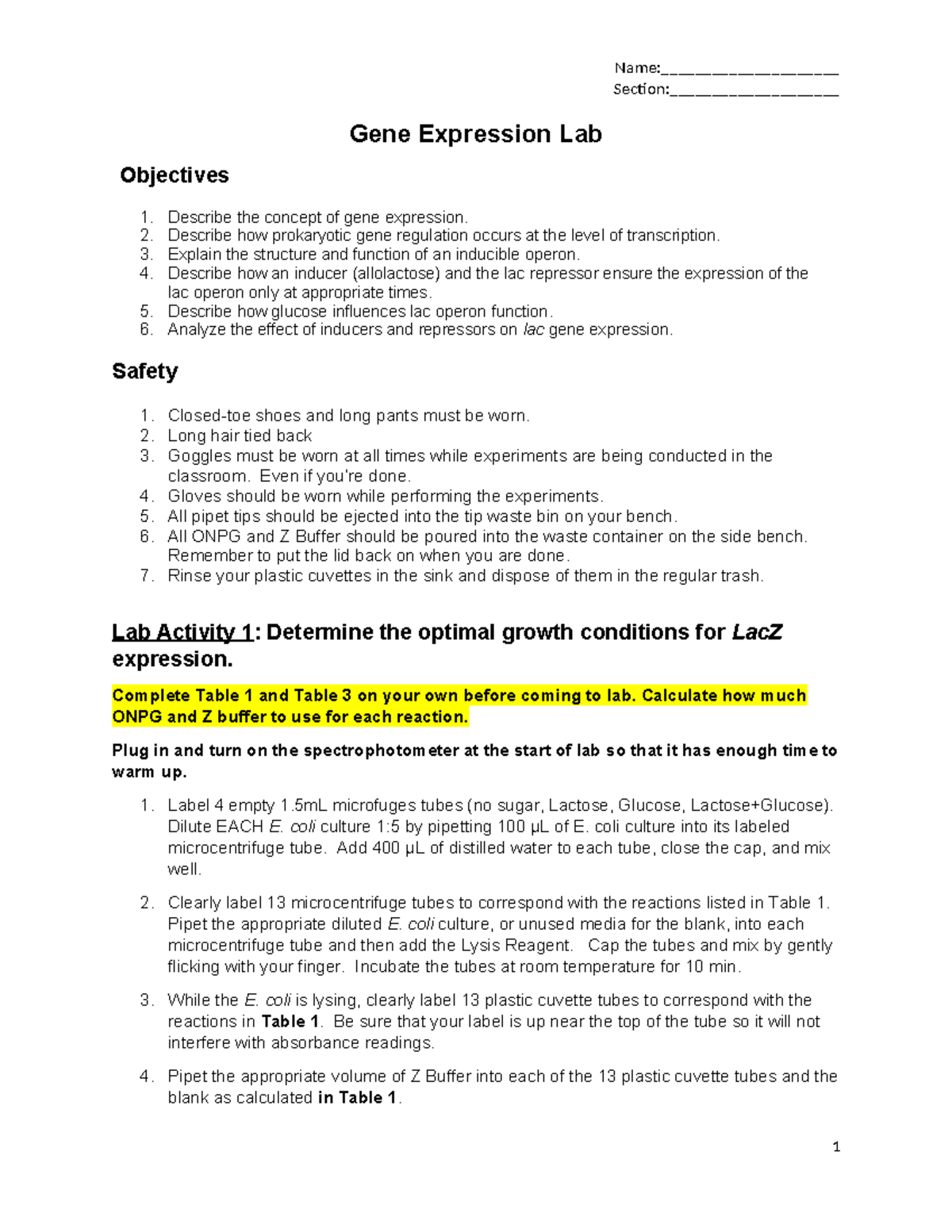Gene Expression Lab Protocoland Datasheet v5 1ml - Section ...