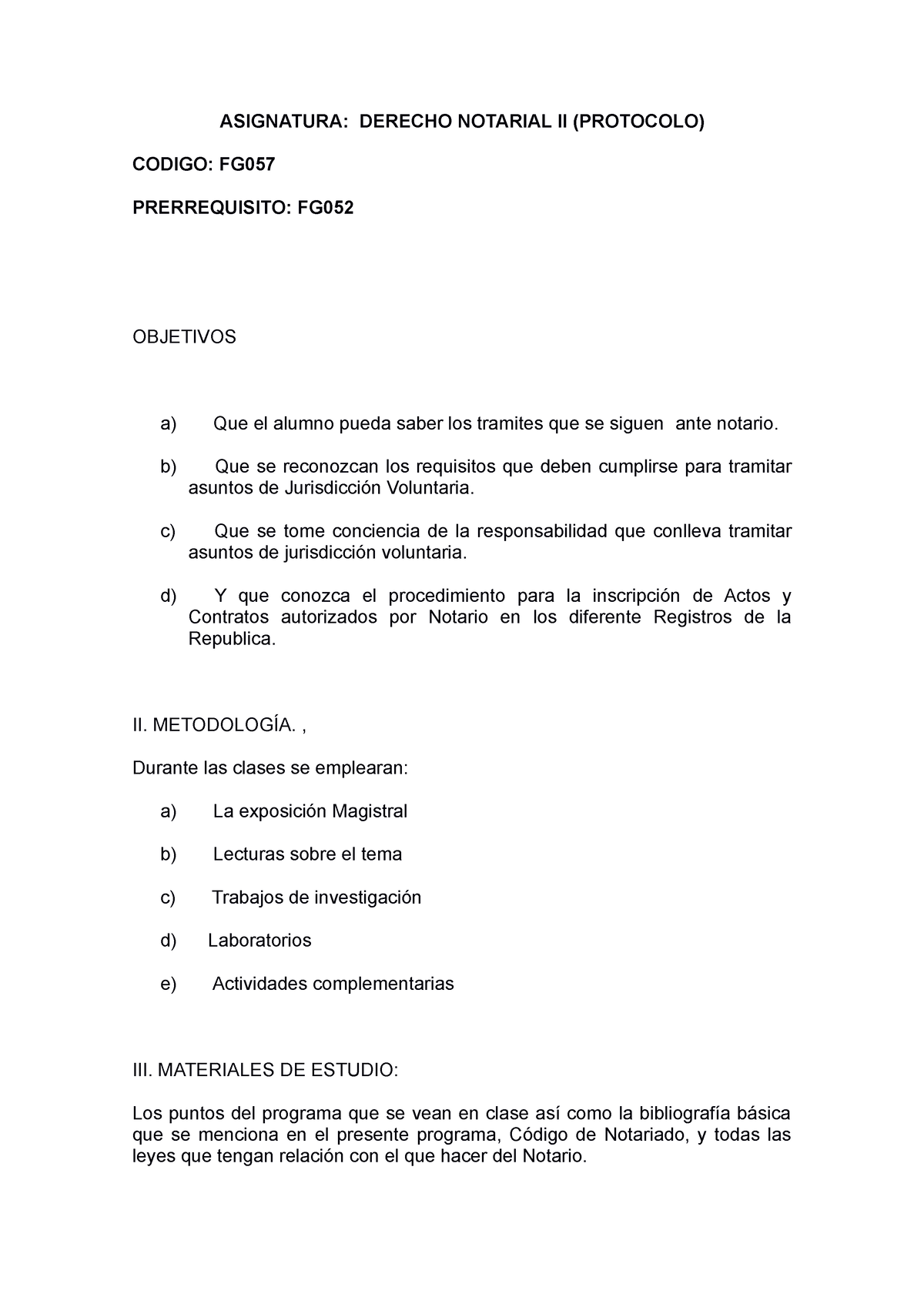 4 FG57 Derecho Notarial II Protocolo - ASIGNATURA: DERECHO NOTARIAL II ...