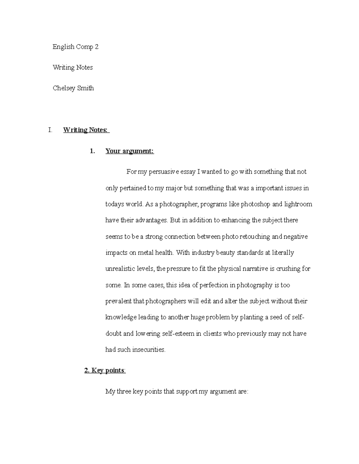 Writing note - assignment english comp 2 - English Comp 2 Writing Notes ...