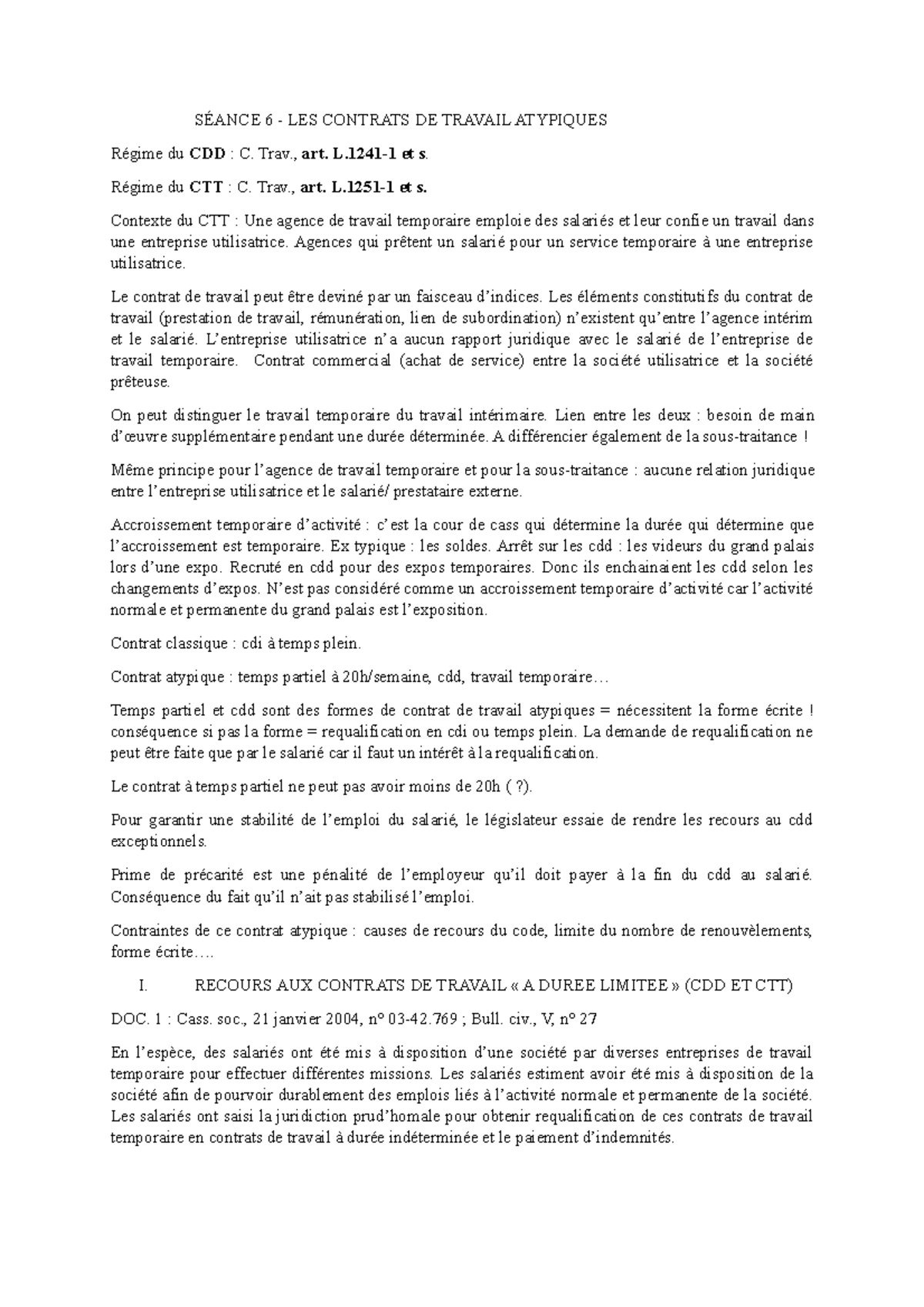 Régime Du Cdd : [Droit Du Travail] – GPTEI