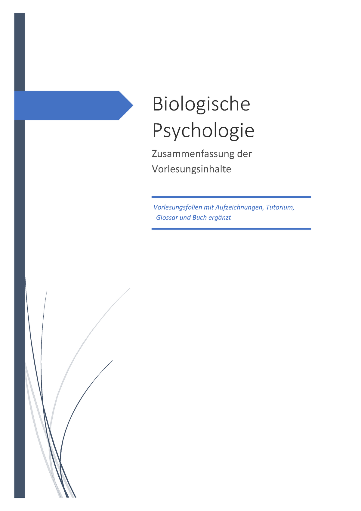 Biologische Psychologie-Zusammenfassung - Biologische Psychologie ...