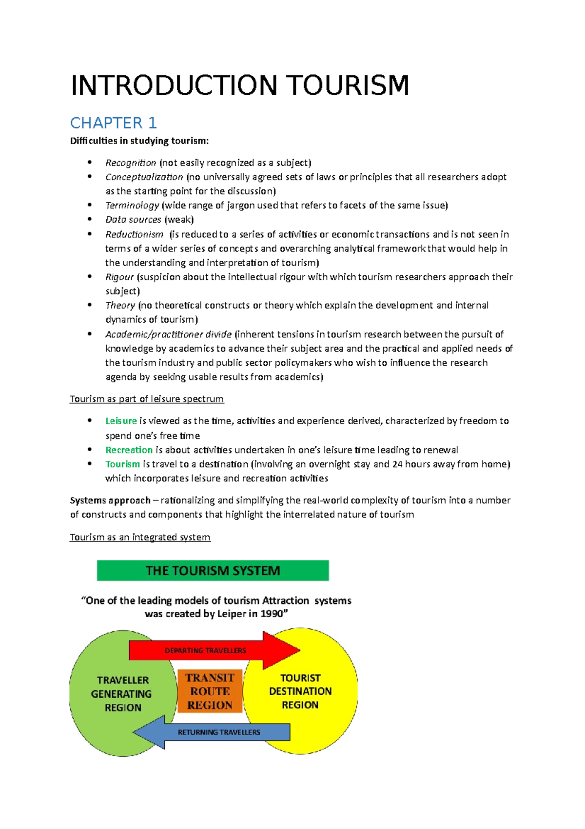 introduction tourism case study