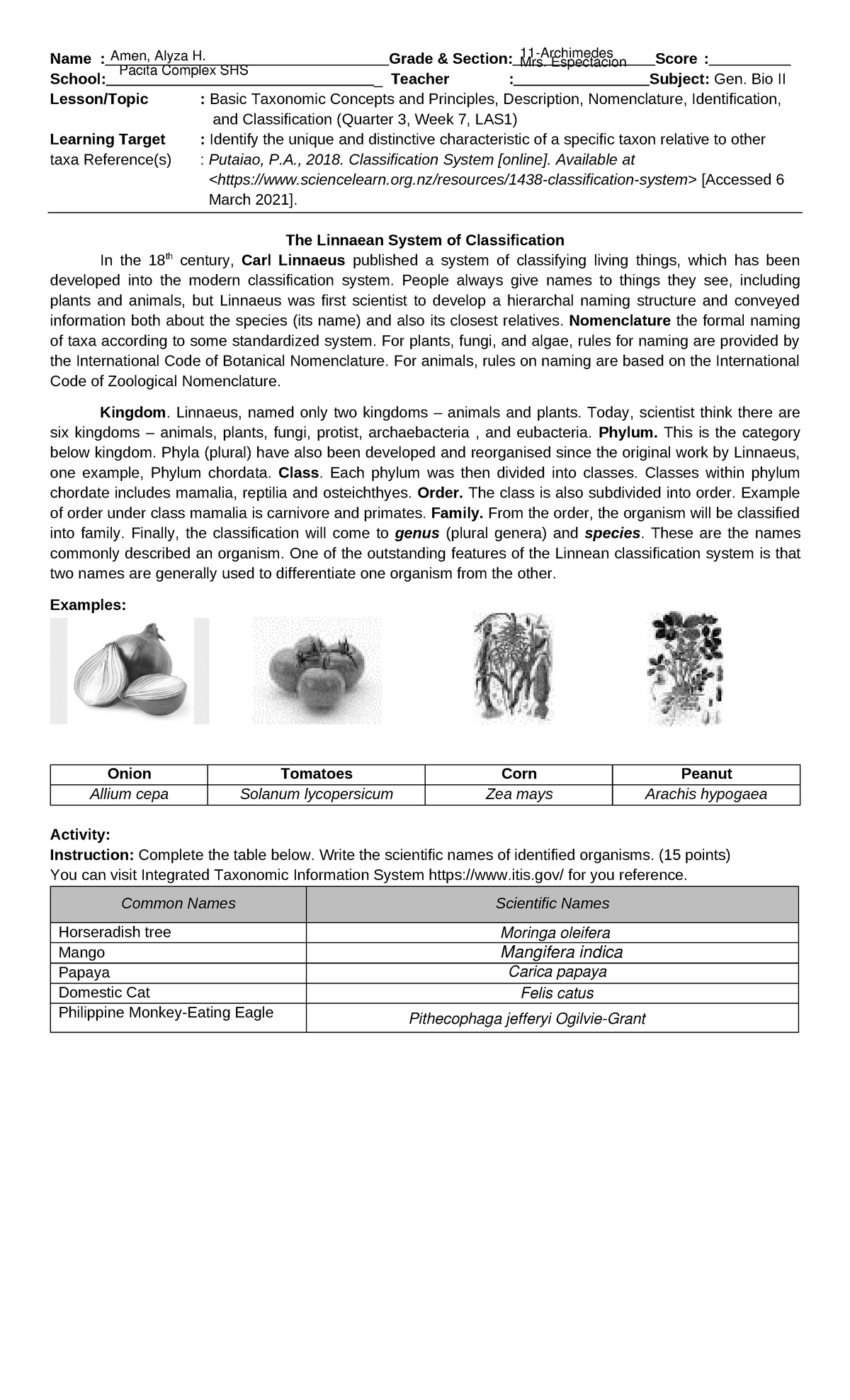 q3-week-7-las-1-the-linnean-system-of-classification-name-grade