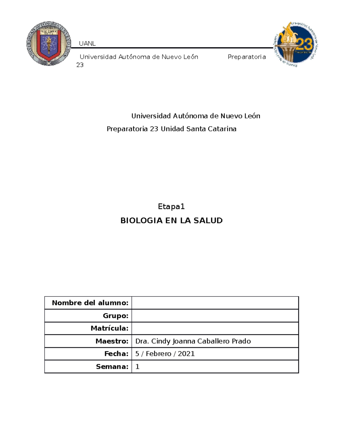 AR1 E1 - Actividad requisito 1 de la etapa 1 - UANL Universidad ...