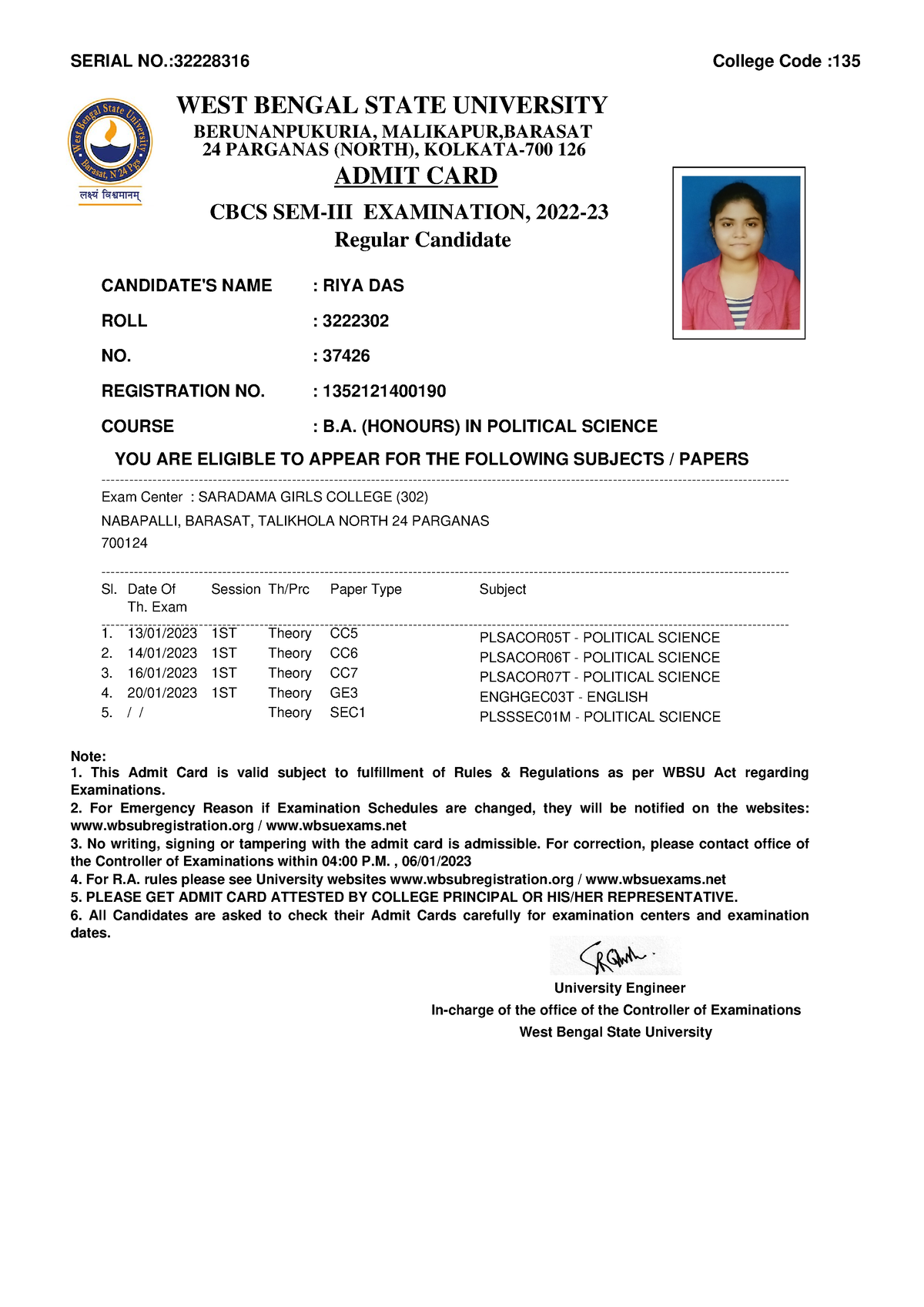 37426 - Assignments - SERIAL NO.:32228316 College Code : WEST BENGAL ...