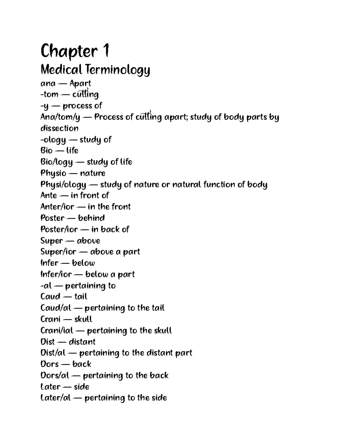 CH 1 med term Chapter 1 medical terms Chapter 1 Medical Terminology