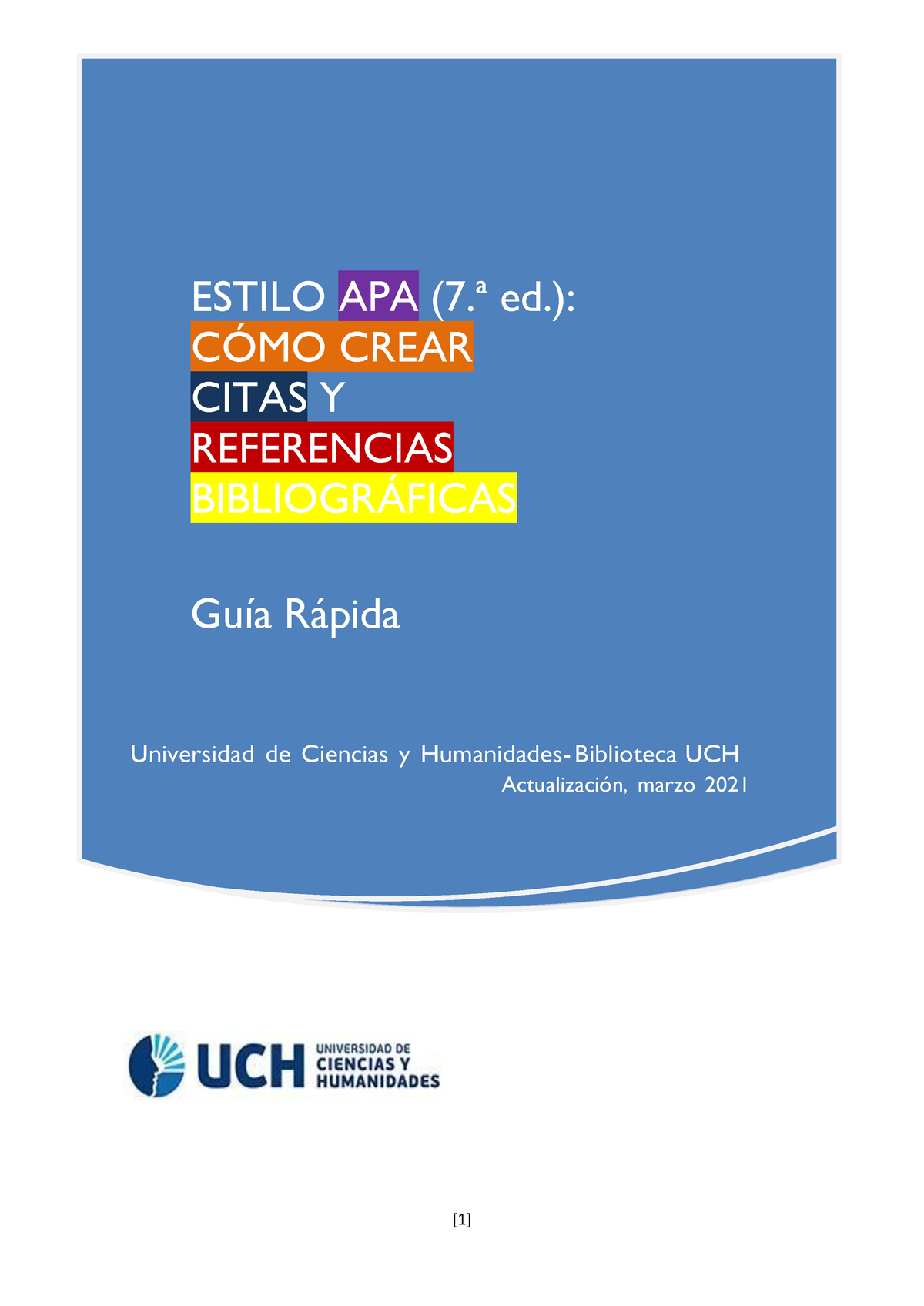 Guía Referencias Estilo APA V - ESTILO APA (7.™ Ed.): C”MO CREAR CITAS ...