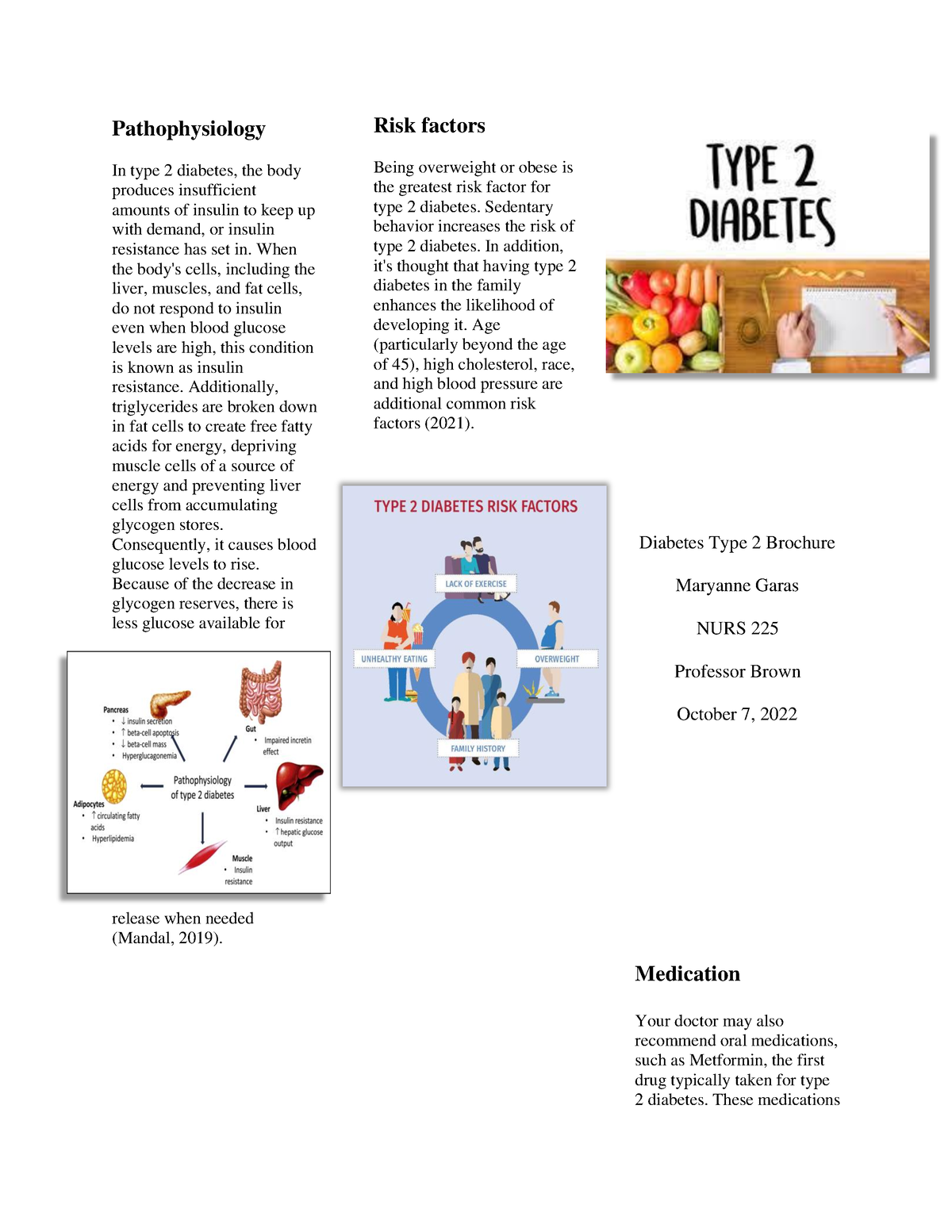 diabetic diet brochure