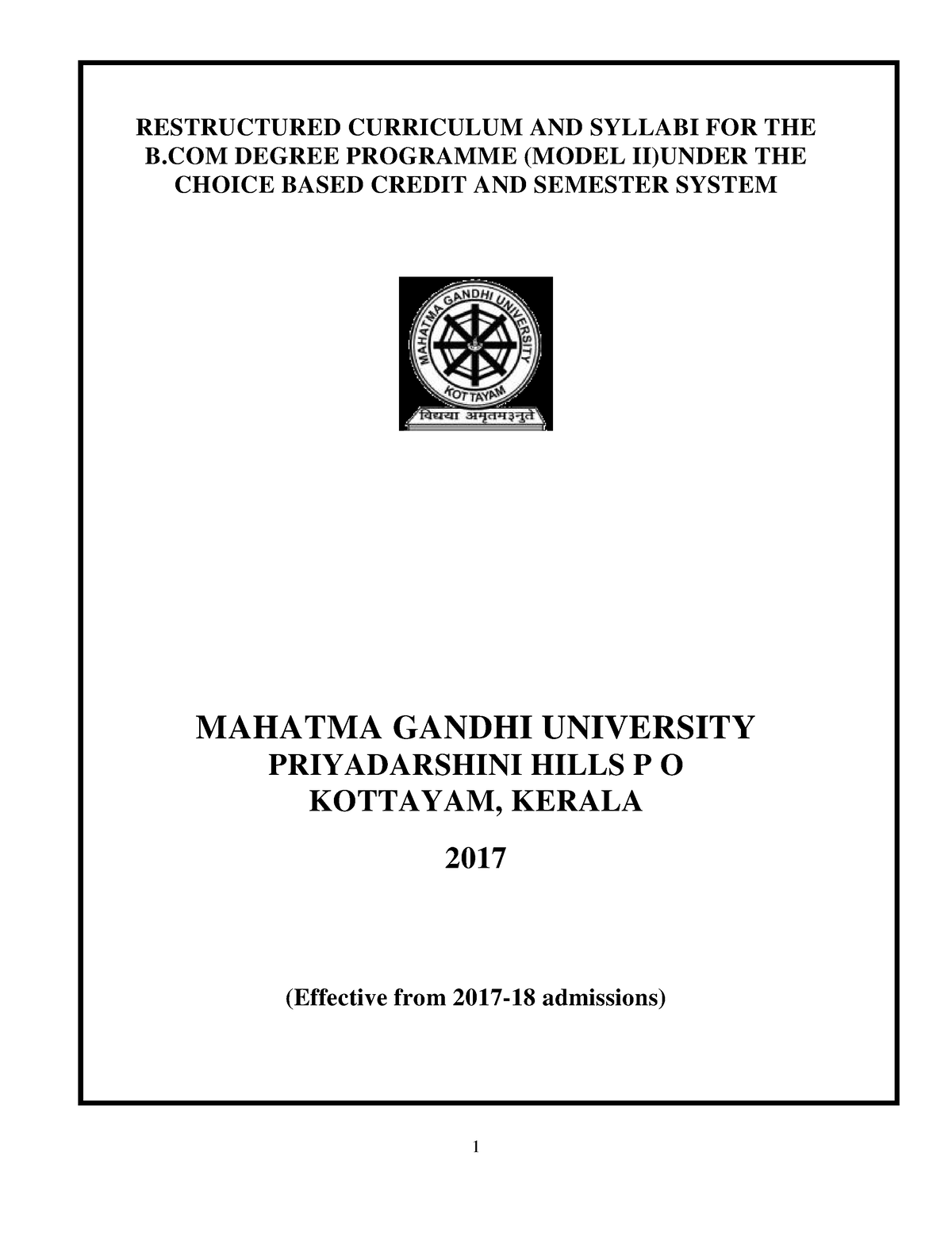 B Com-Model-2 - Syllabus - RESTRUCTURED CURRICULUM AND SYLLABI FOR THE ...