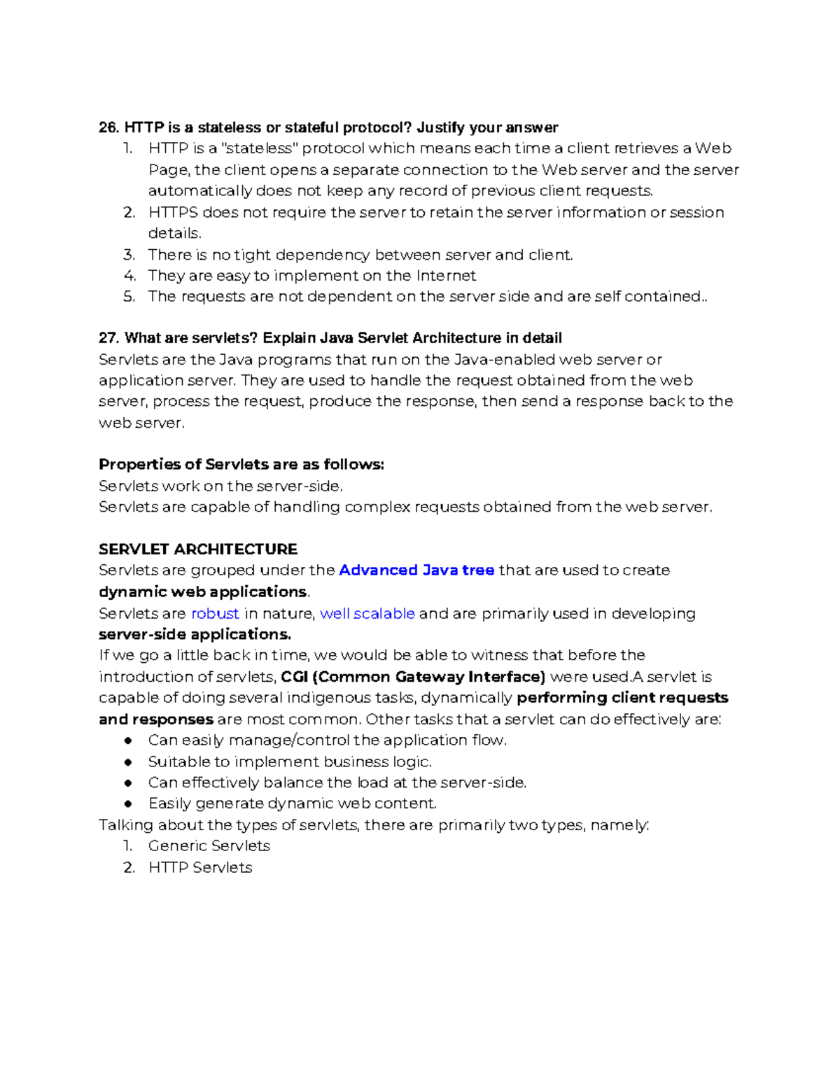 Solution IP Sample Questions - HTTP is a stateless or stateful protocol ...