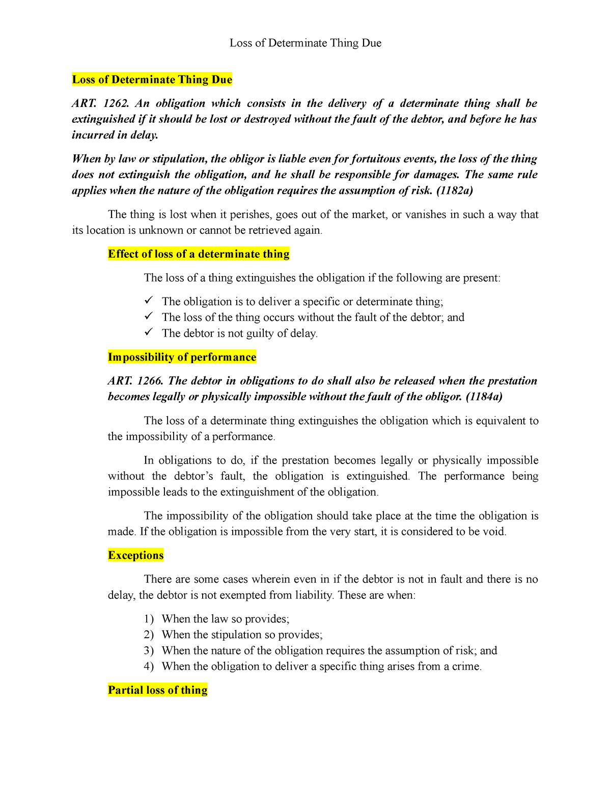 Oblicon - Loss Of Determinate Thing Due - Loss Of Determinate Thing Due ...