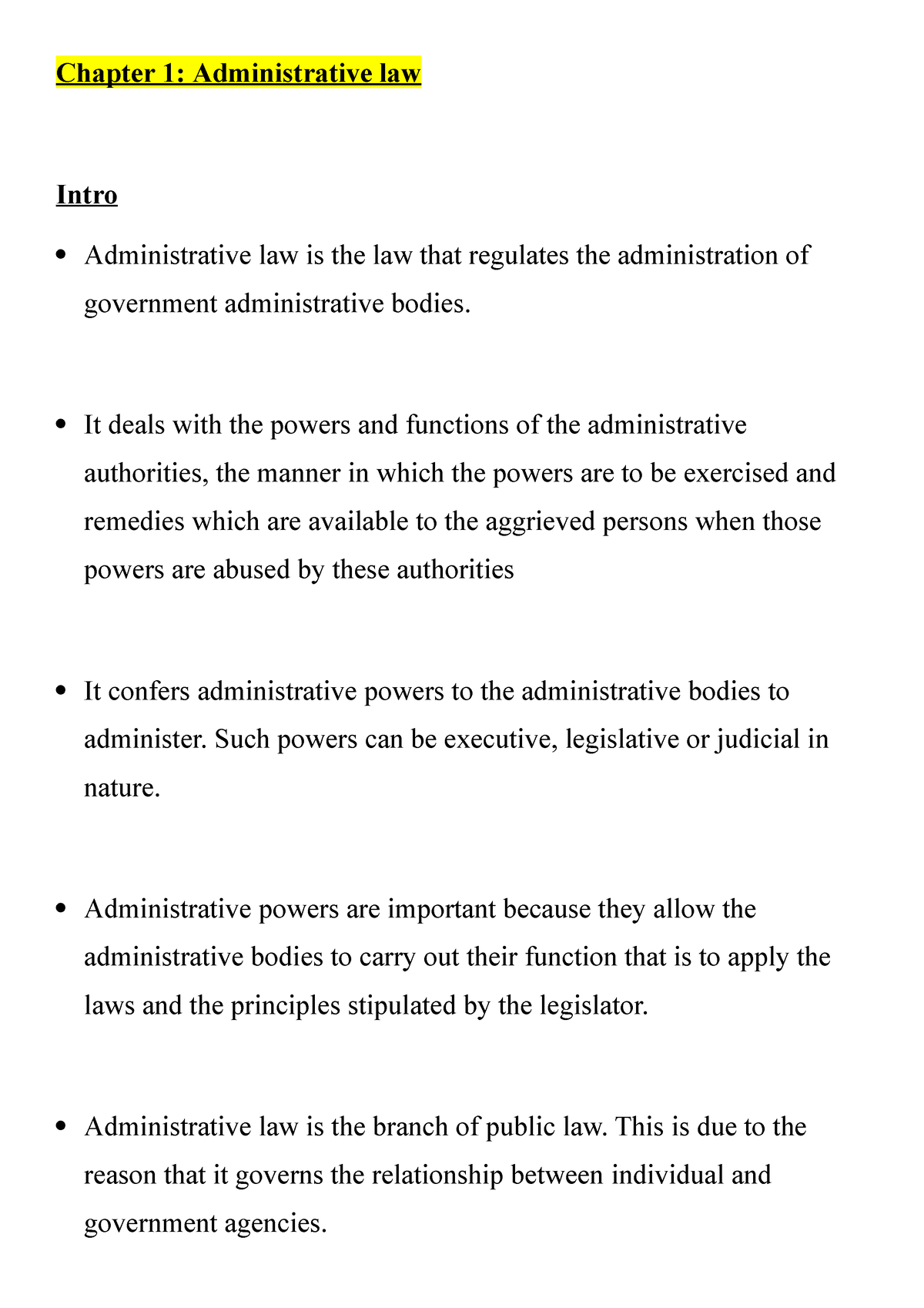 Chap 1- Introduction AL - Chapter 1: Administrative Law Intro ...