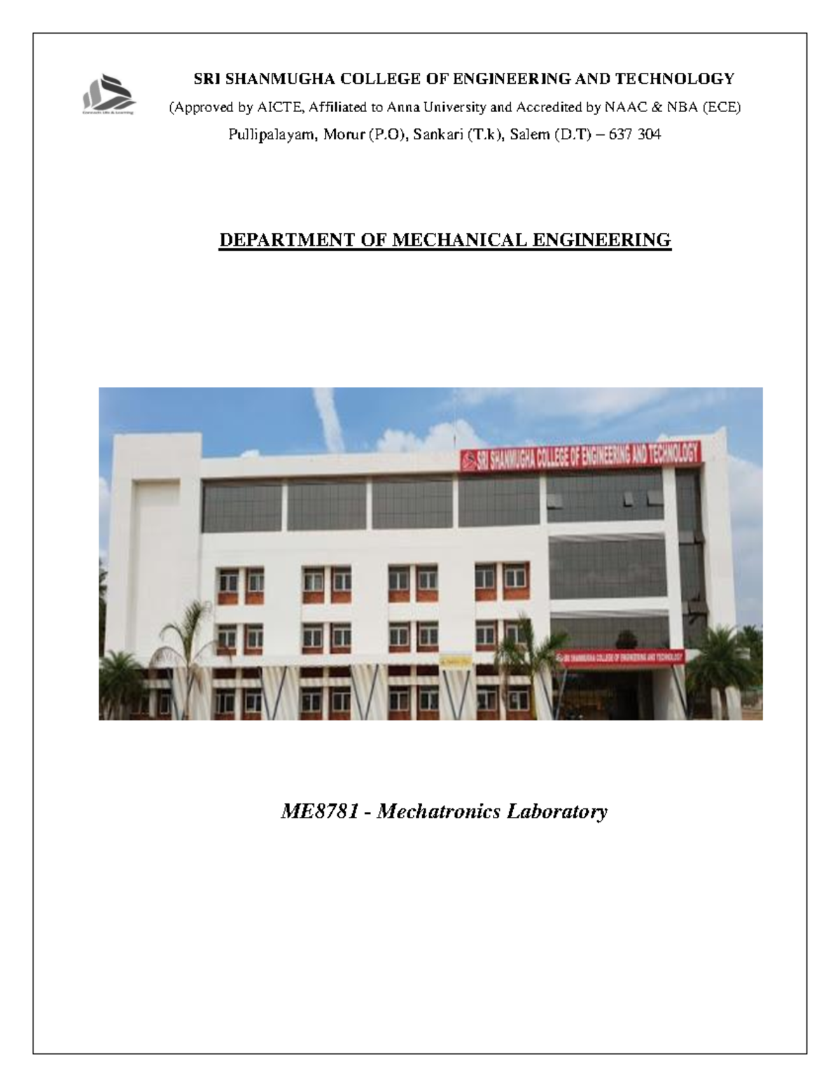 Mts lab manual - students - SRI SHANMUGHA COLLEGE OF ENGINEERING AND ...