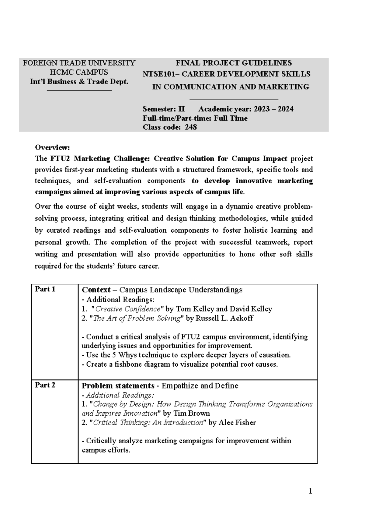 2024 Spring NTSE101 Final Project Guidance - FOREIGN TRADE UNIVERSITY ...