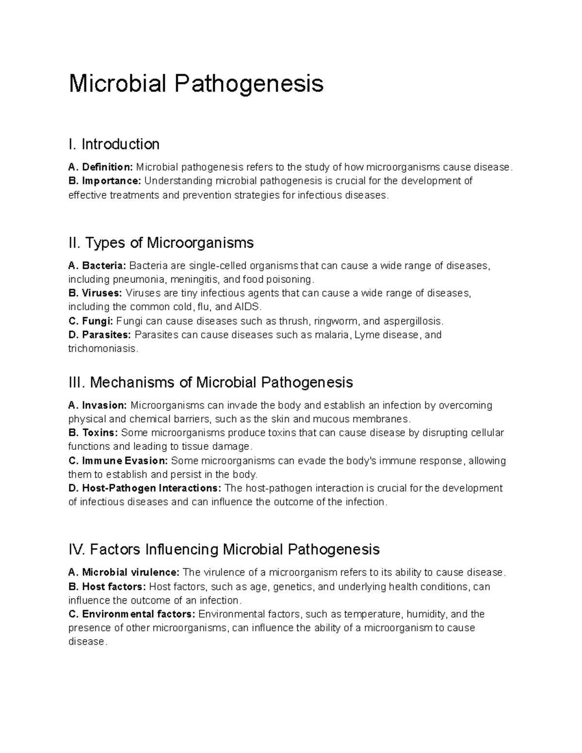 Pathophysiology (NUR 322) Lecture 15 - Microbial Pathogenesis ...