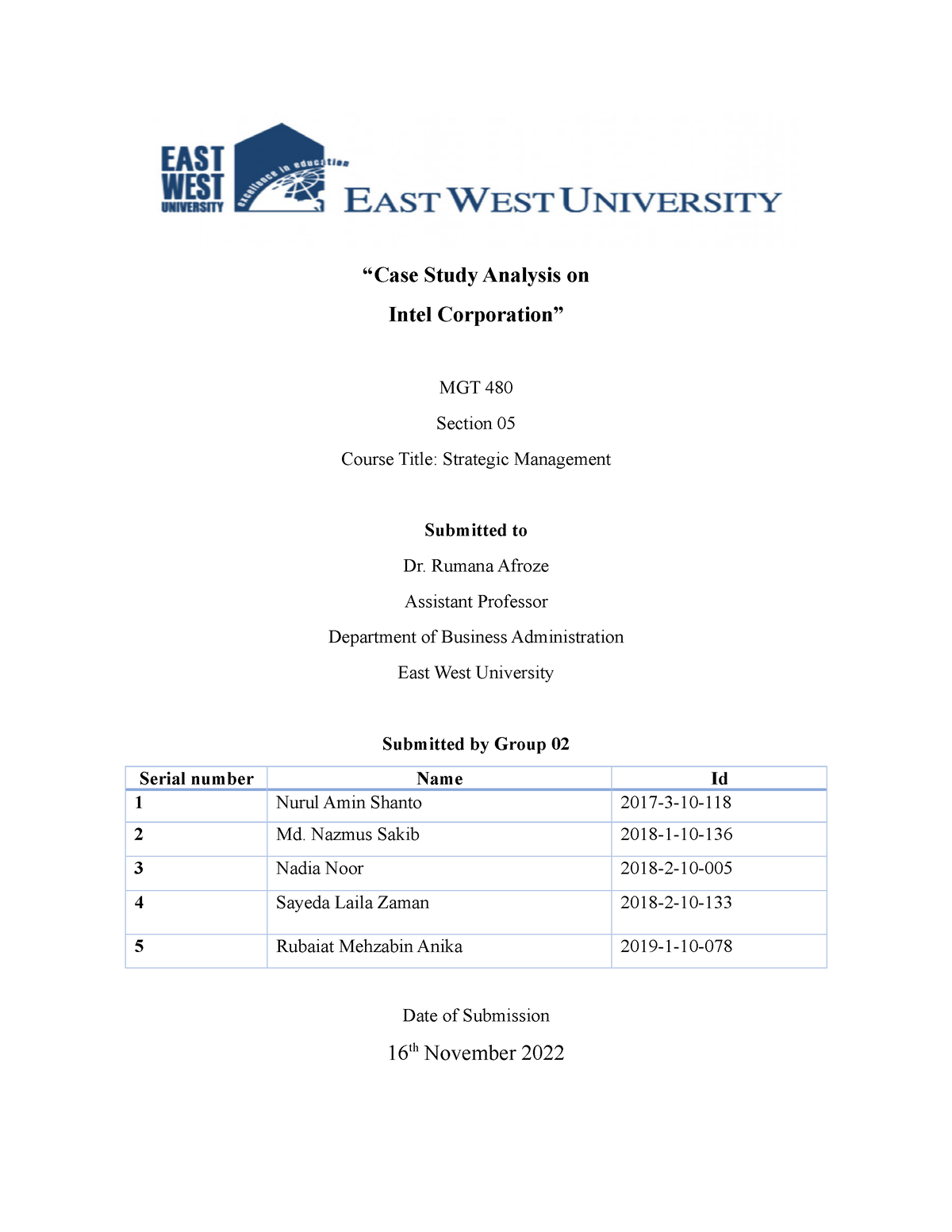 intel corporation case study